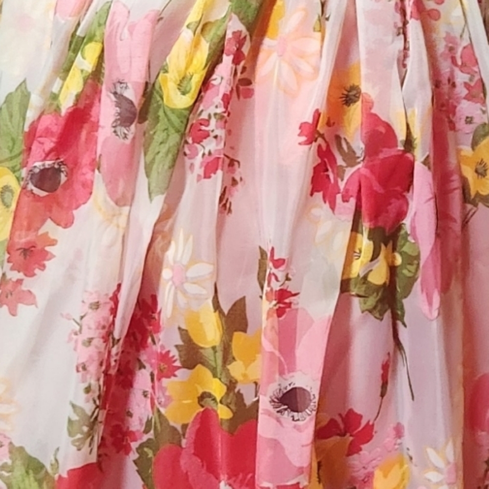 Vintage Handmade Sheer Floral Dress - Picture 5 of 6